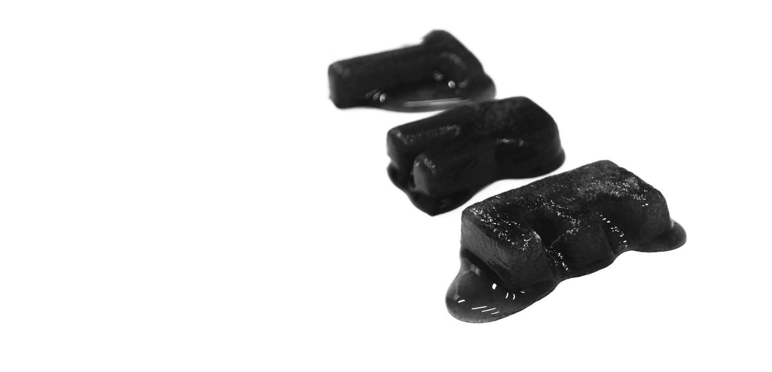 Zoom on melted letters