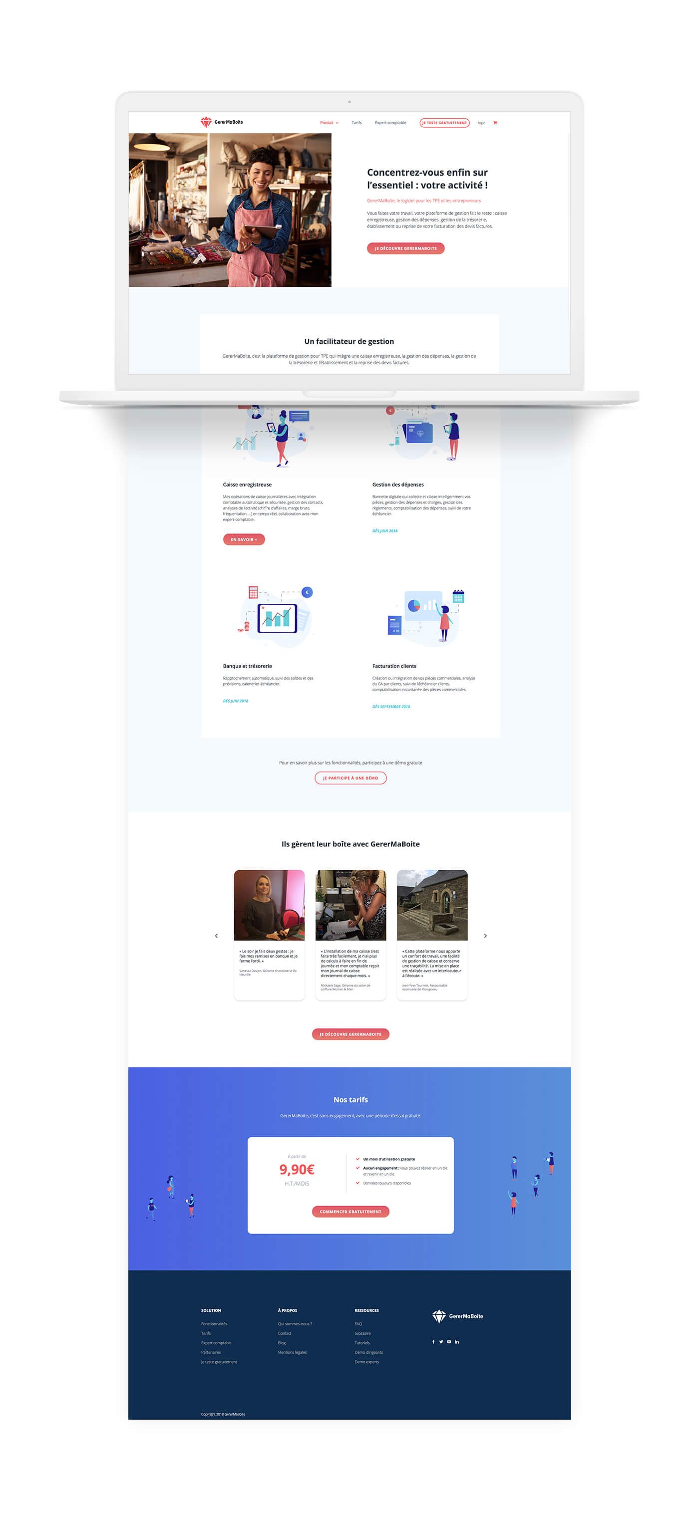 homepage du site gérermaboite